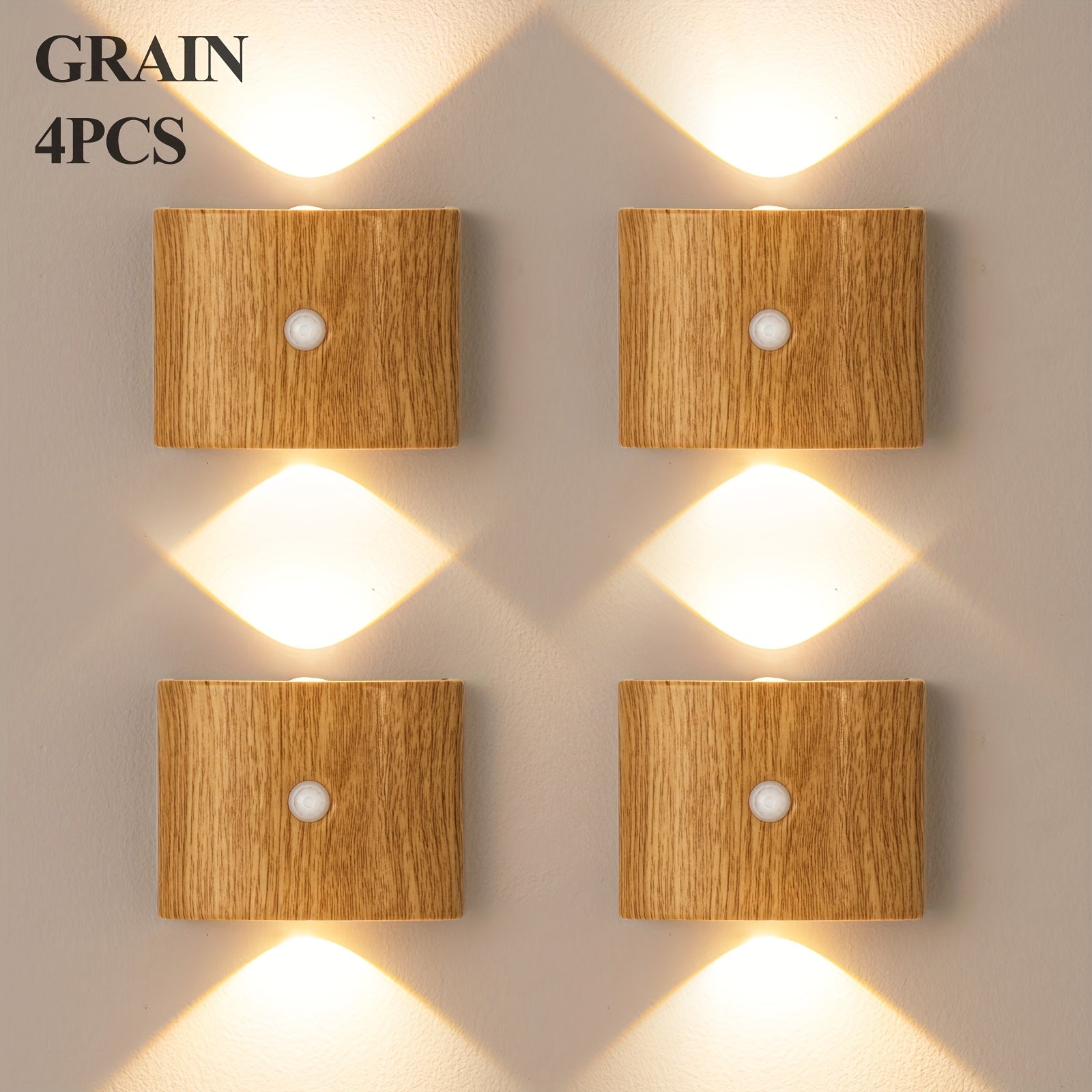 1pc, 2pcs, 4pcs Commercial Lighting Sensor Light, Wireless Three - Color Adjustable Lighting, No Wiring Magnetic Installation, Suitable for Cafes, Hotels, Shopping Malls, Outdoor Automatic Security Lighting, Includes Remote, USB Charging, Remote Included, - My Store