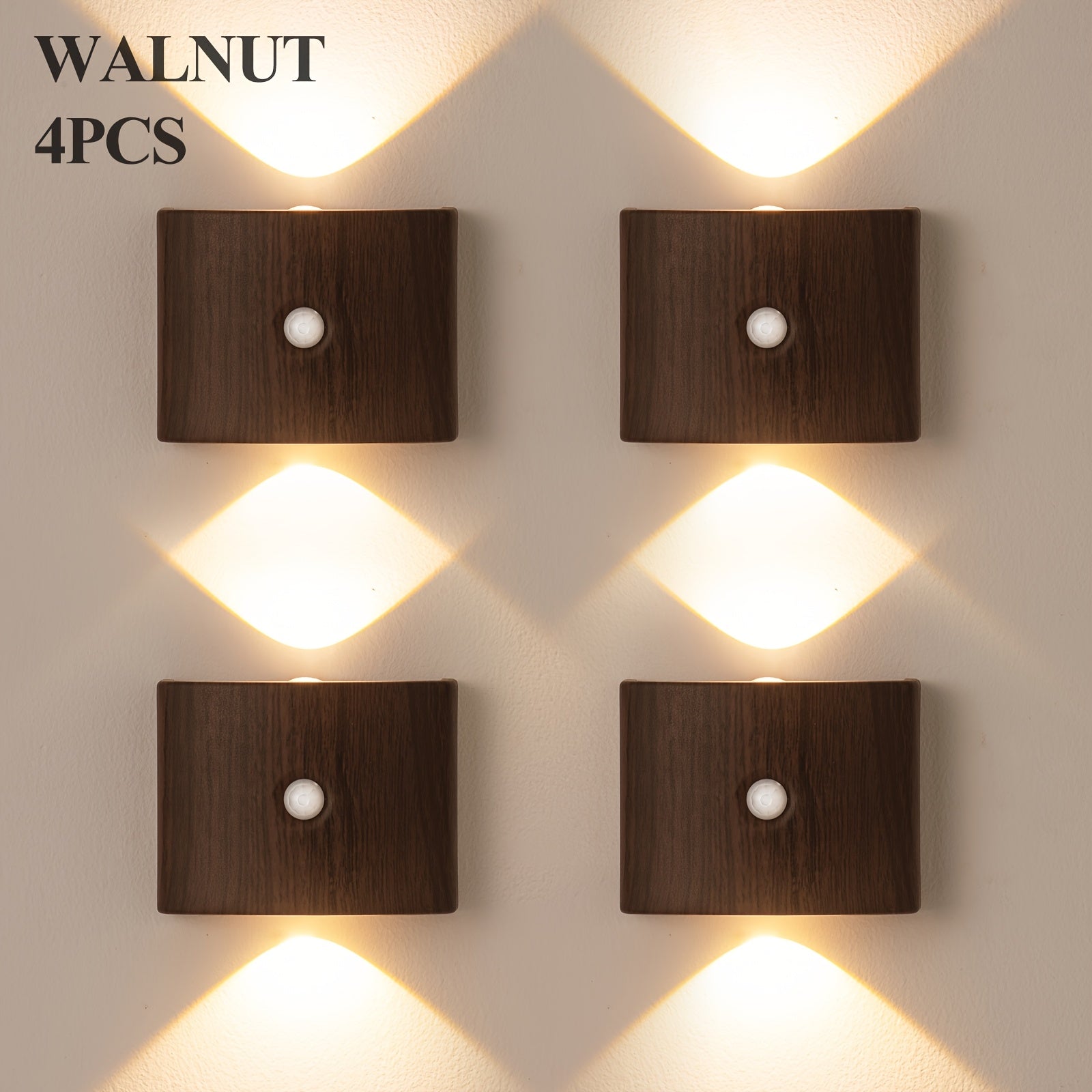 1pc, 2pcs, 4pcs Commercial Lighting Sensor Light, Wireless Three - Color Adjustable Lighting, No Wiring Magnetic Installation, Suitable for Cafes, Hotels, Shopping Malls, Outdoor Automatic Security Lighting, Includes Remote, USB Charging, Remote Included, - My Store